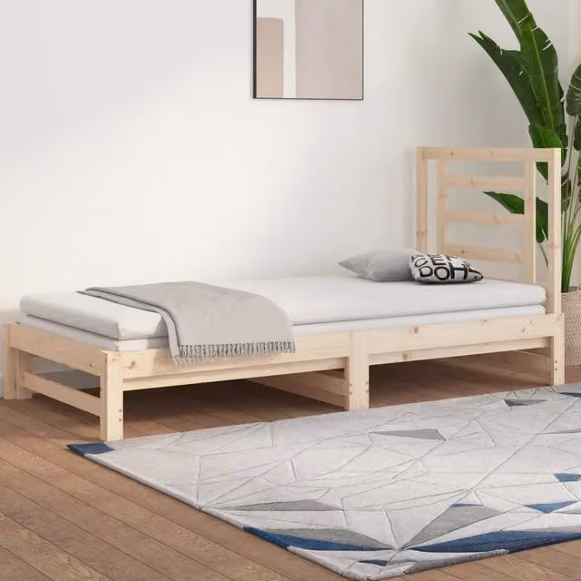 Dormeuse estraibile VIDAXL in legno massello di pino rustico, 2 unità da 90 x 190 cm – 1