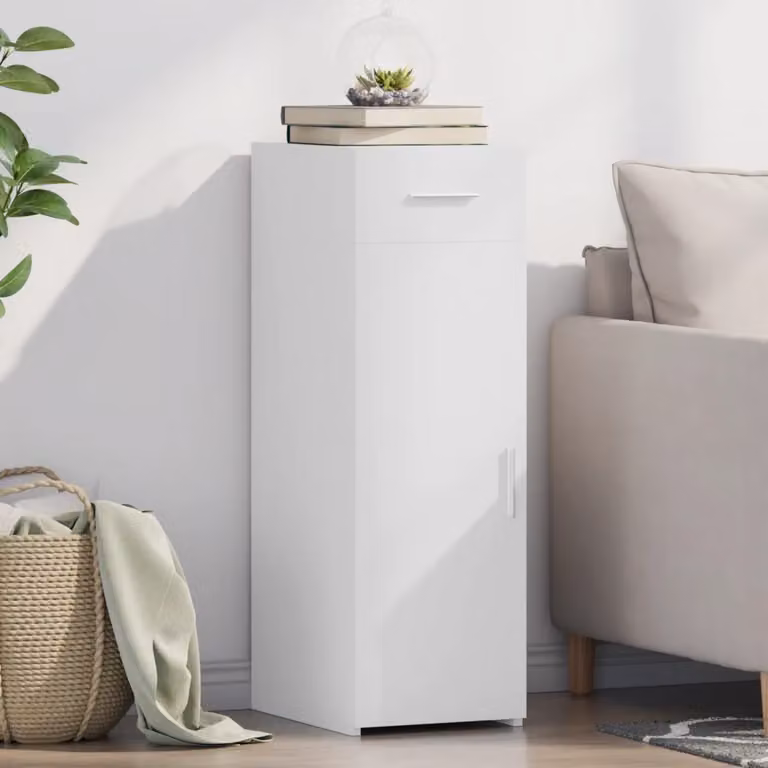 Credenza bianca vidaXL in legno e MDF da appendere a parete L/P/H: 30 x 42,5 x 93 cm
