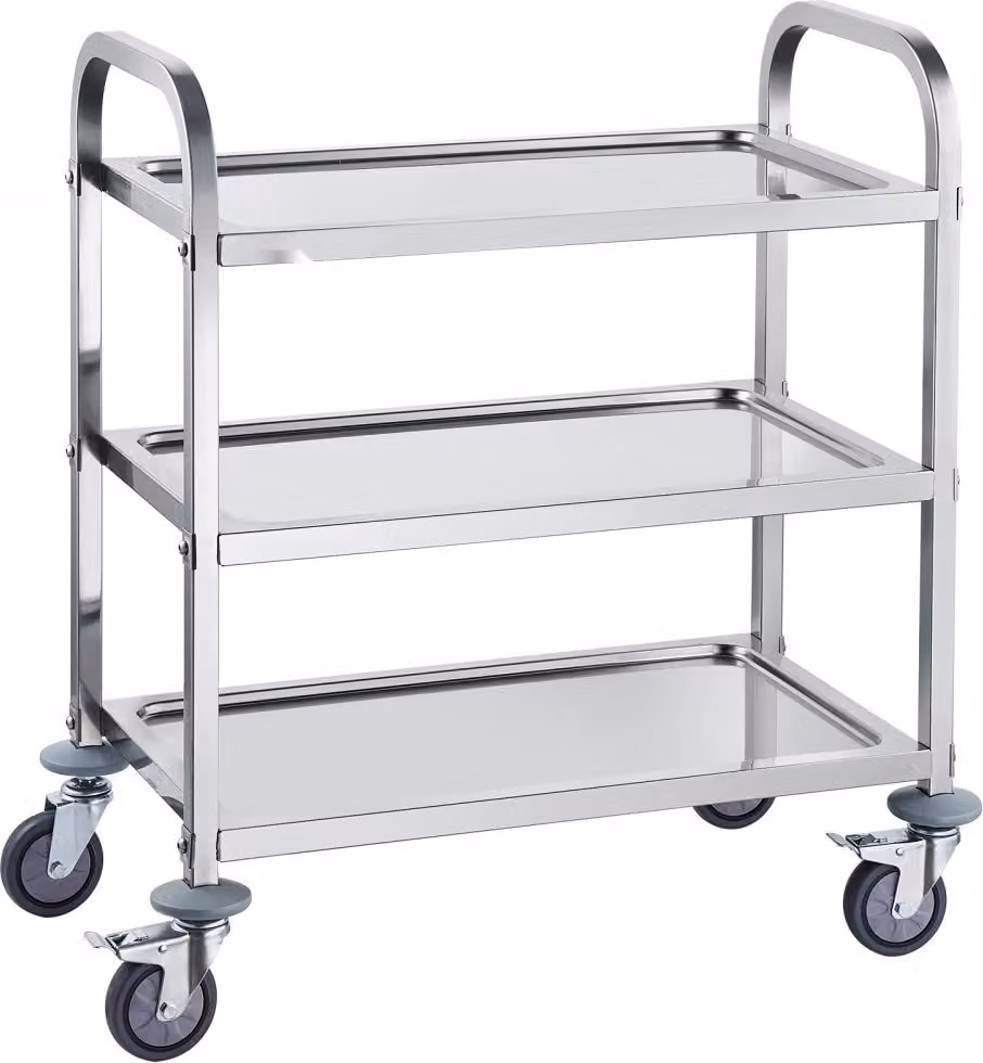 Carrello da laboratorio Carrello mobile a 3 stadi in acciaio inox da 181 kg - Laboratorio Clinica Tecnologia Medica