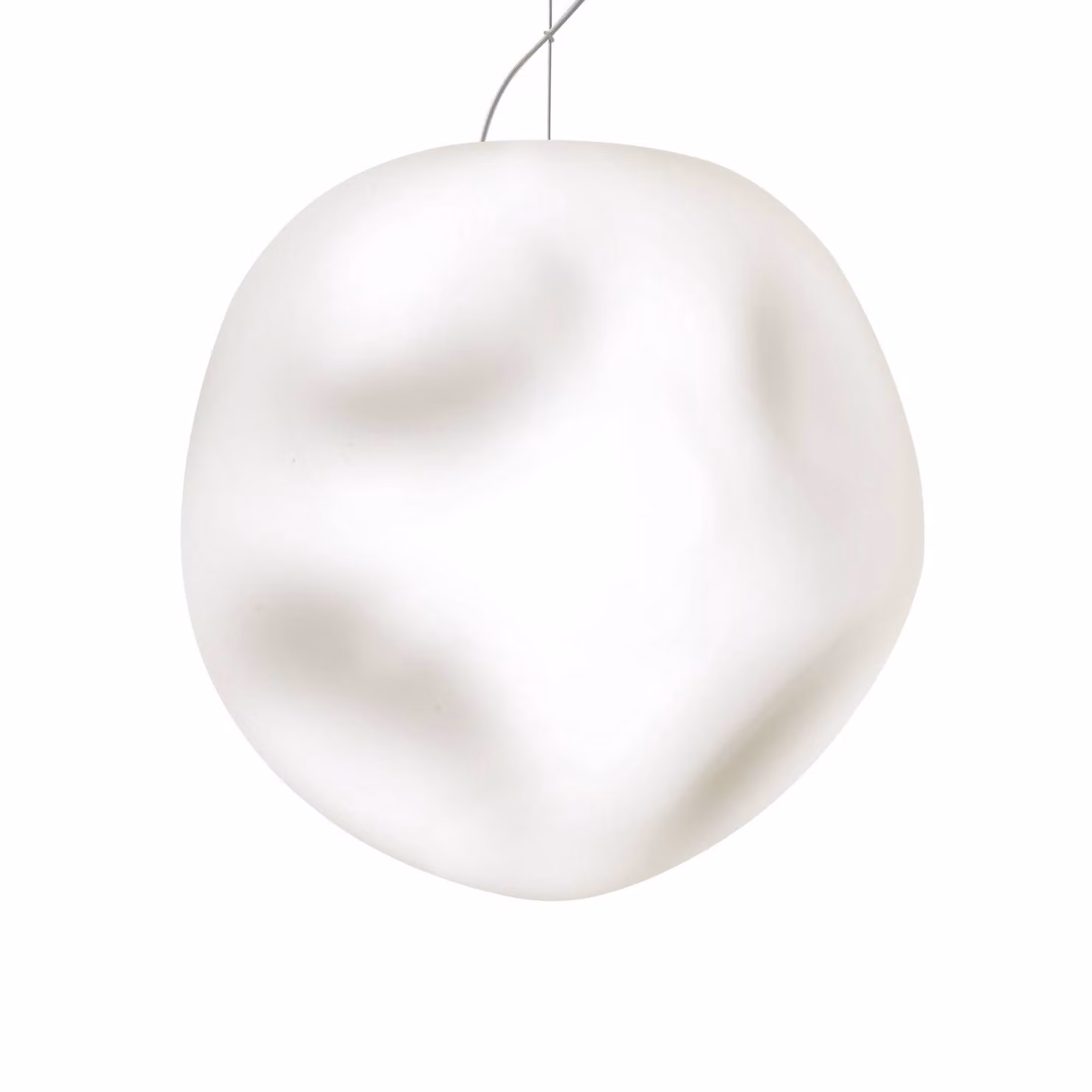 Foscarini Lampada a sospensione Hoba Grande, dimmerabile, Bianco / Opale, Soggiorno / Sala da pranzo, Vetro, Design, Lampada a sospensione