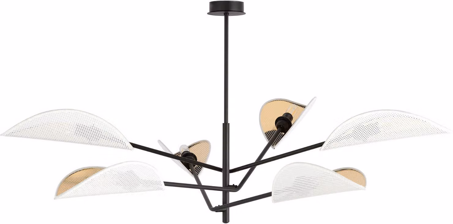 Lampadario Emibig 6xE14 40W VENE 6 BIANCO/ORO 1159/6
