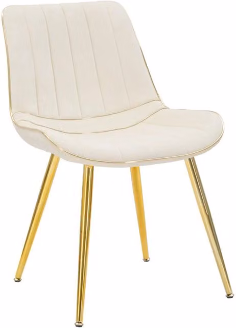 Set di 2 sedie Paris Vikasa Home in tessuto beige e oro per sala da pranzo L: 51 cm, P: 59 cm, H: 79 cm