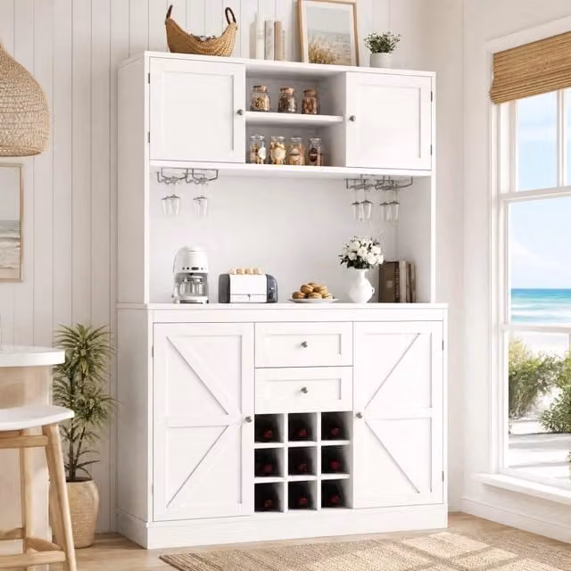 Armadio alto da cucina REDOM bianco in MDF e metallo L 120 cm, P 40 cm, H 188 cm