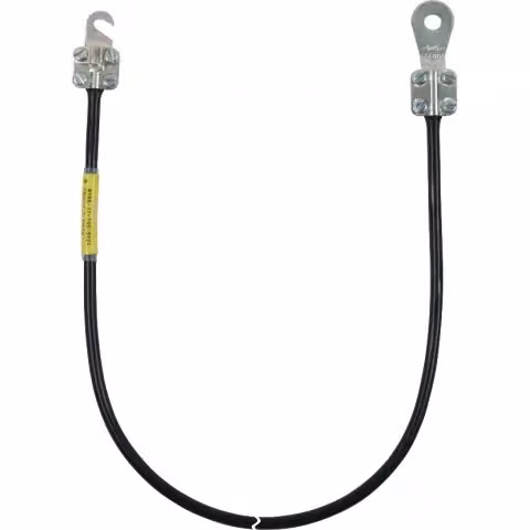 Cavo di terra Dehn, sezione 10mm², lunghezza 1,0 metro, flessibile, con 1 morsetto a crimpare (C)M8 e (A)M5/M6, codice prodotto 410510