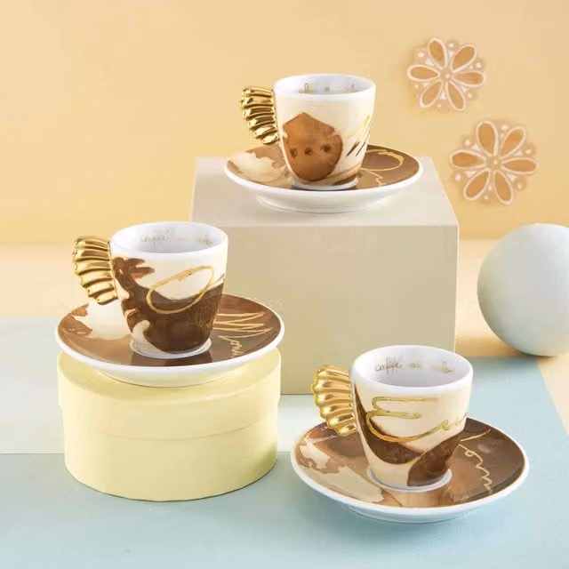 Set di 3 tazzine da caffè Thun Club in ceramica multicolore