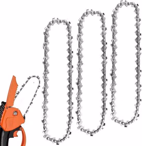 Catena per motosega da 25 cm, 3/8 di pollice, 40 denti, 11 mm, catena anti-rimbalzo, per Einhell GE-LC 18/25 Li.