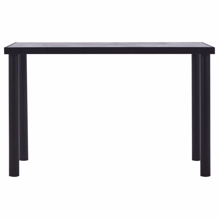 vidaXL Tavolo da pranzo nero e grigio cemento 120 x 60 x 75 cm MDF