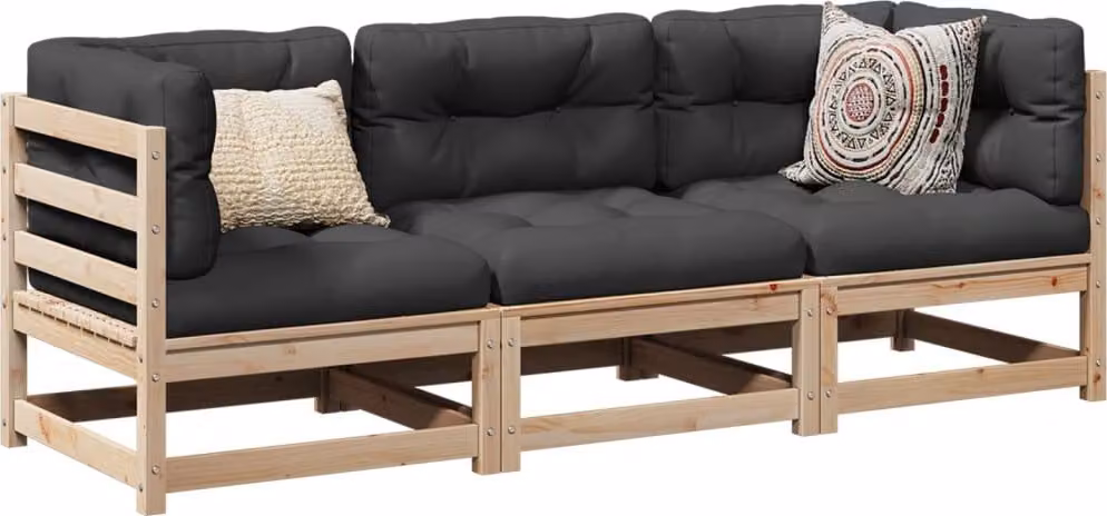 Maison Exclusive - Set Divani da Giardino 3 pz in Legno Massello di Pino