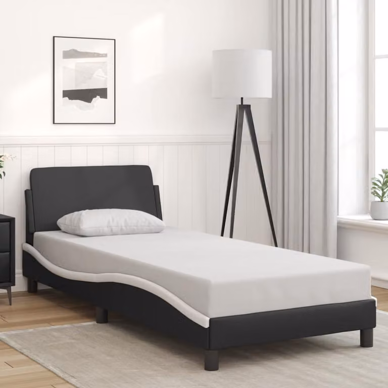 vidaXL Giroletto Dover in Similpelle Nero e Bianco 90x190 cm
