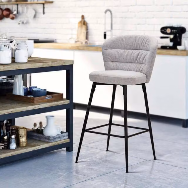 Guadal, Sgabello Imbottito, 52x59x108h cm Grigio
