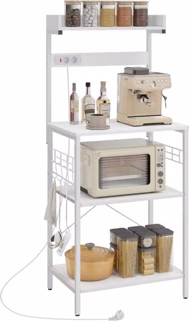 Scaffale da cucina XYLO bianco con ripiani regolabili L 60 cm, P 42 cm, H 137 cm
