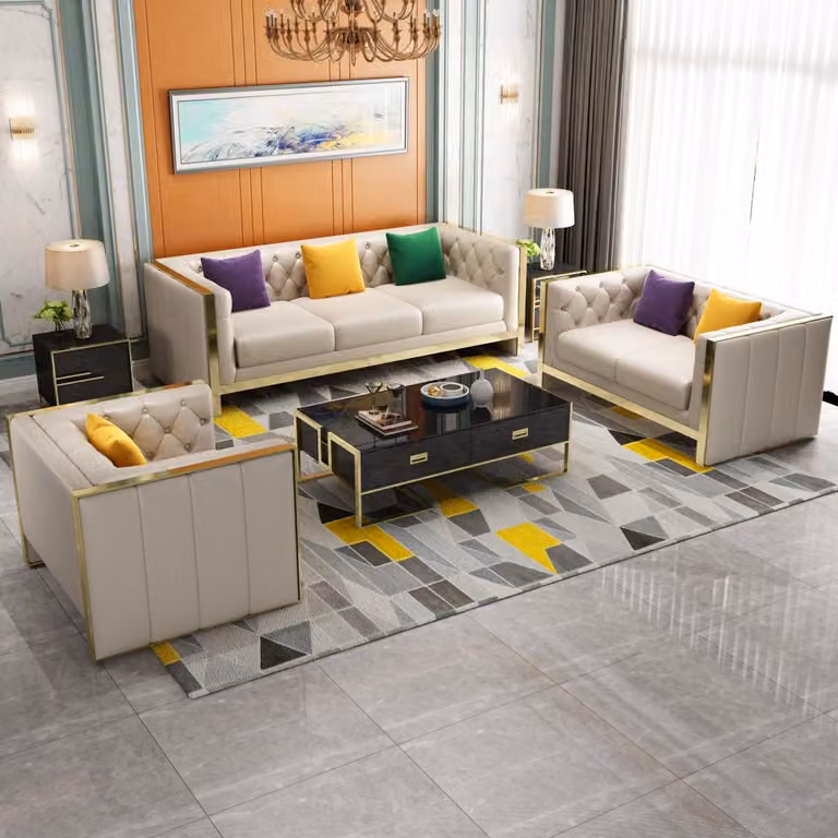 Sofagarnitur 3+2+1 Sitzer Set Design Sofa Polster Couchen Couch Modern Luxus