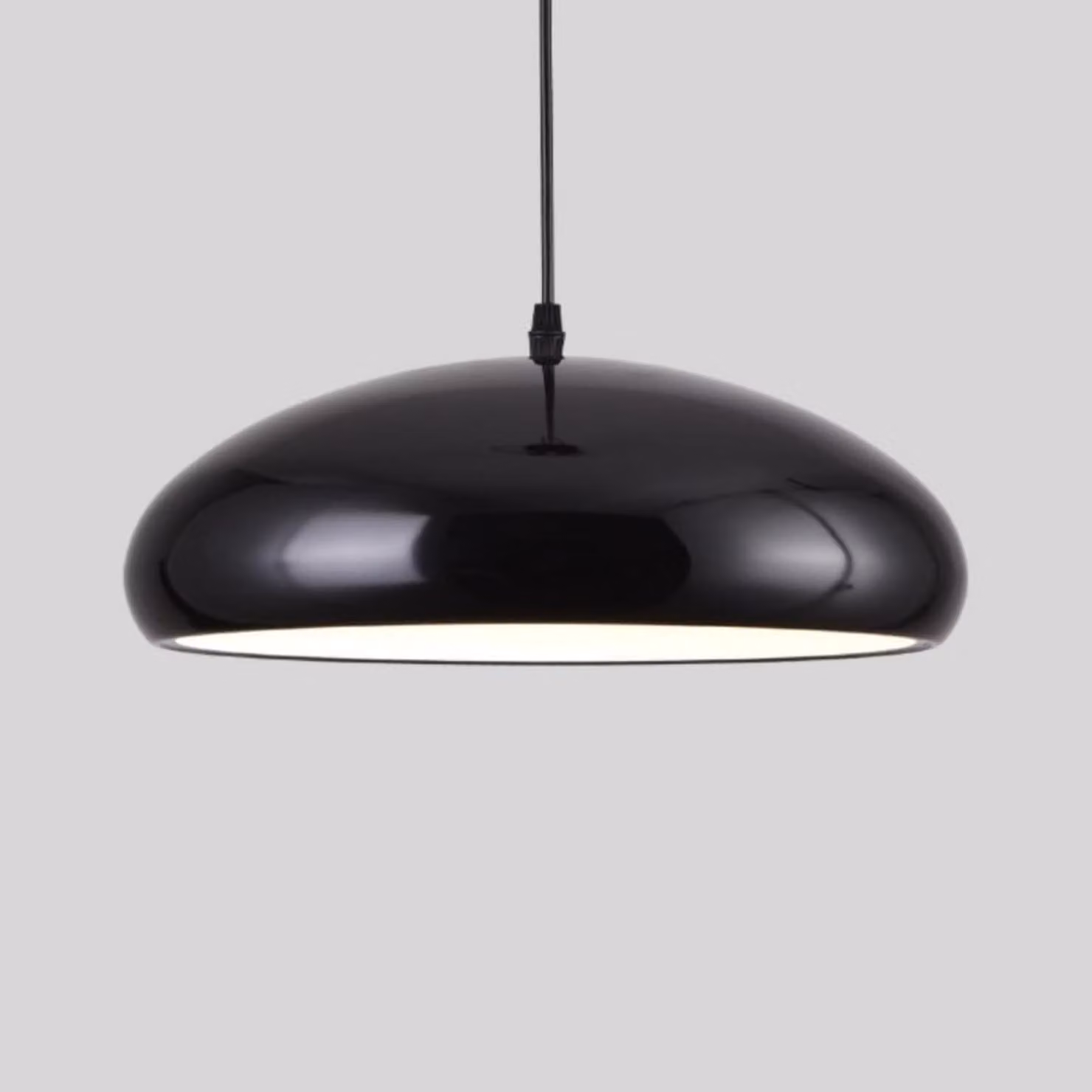 Lampada a sospensione, diametro 35 cm, nera - 3 punti luce - Metallo - Per interni