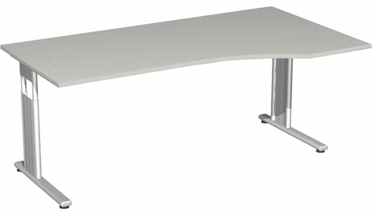 Geramöbel scrivania Lisbon R 180 X 100 grigio chiaro/argento