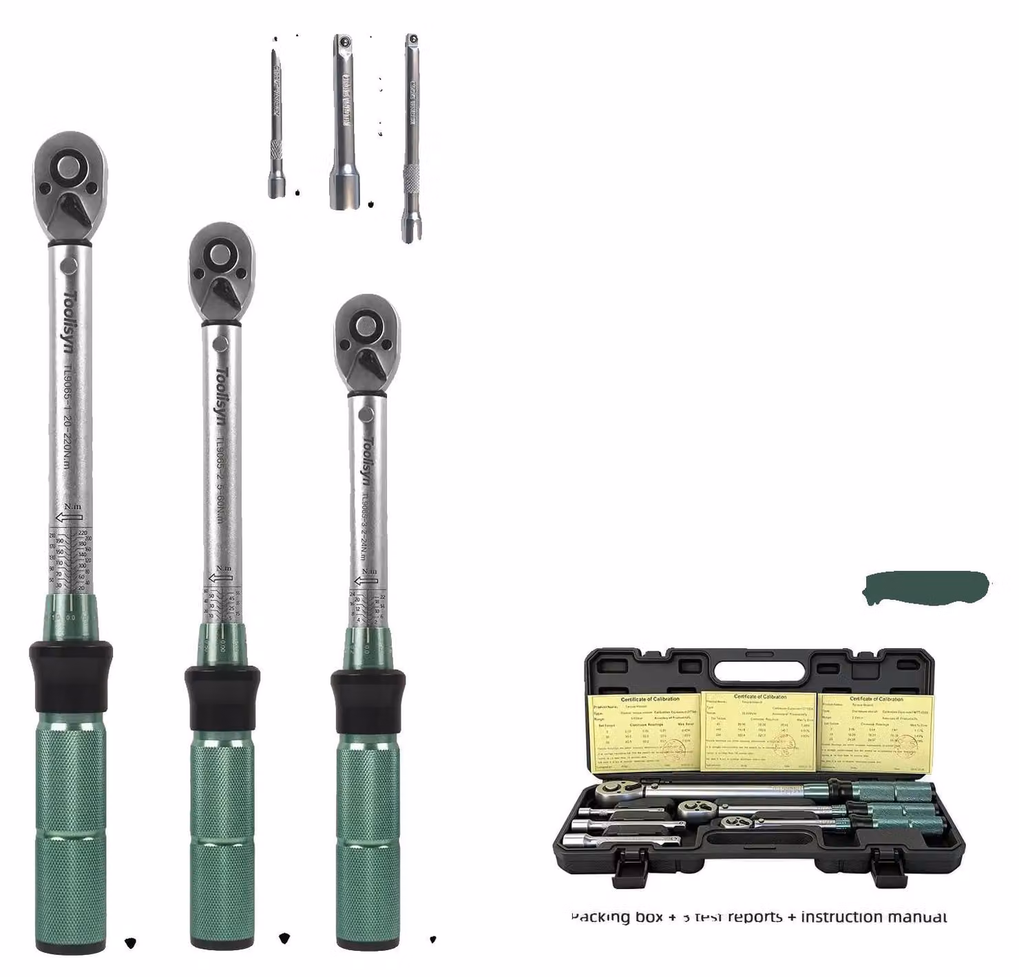 Set di chiavi dinamometriche, 72 denti, alta precisione, 6PC-2-220NM