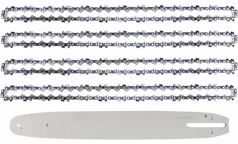 4 catene per motosega + lama da 35 cm, passo 3/8"LP, 52 maglie, spessore 1,1 mm, per motoseghe