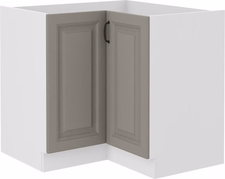 Armadietto inferiore ad angolo SOPHIA - 90x90 cm, grigio chiaro / bianco