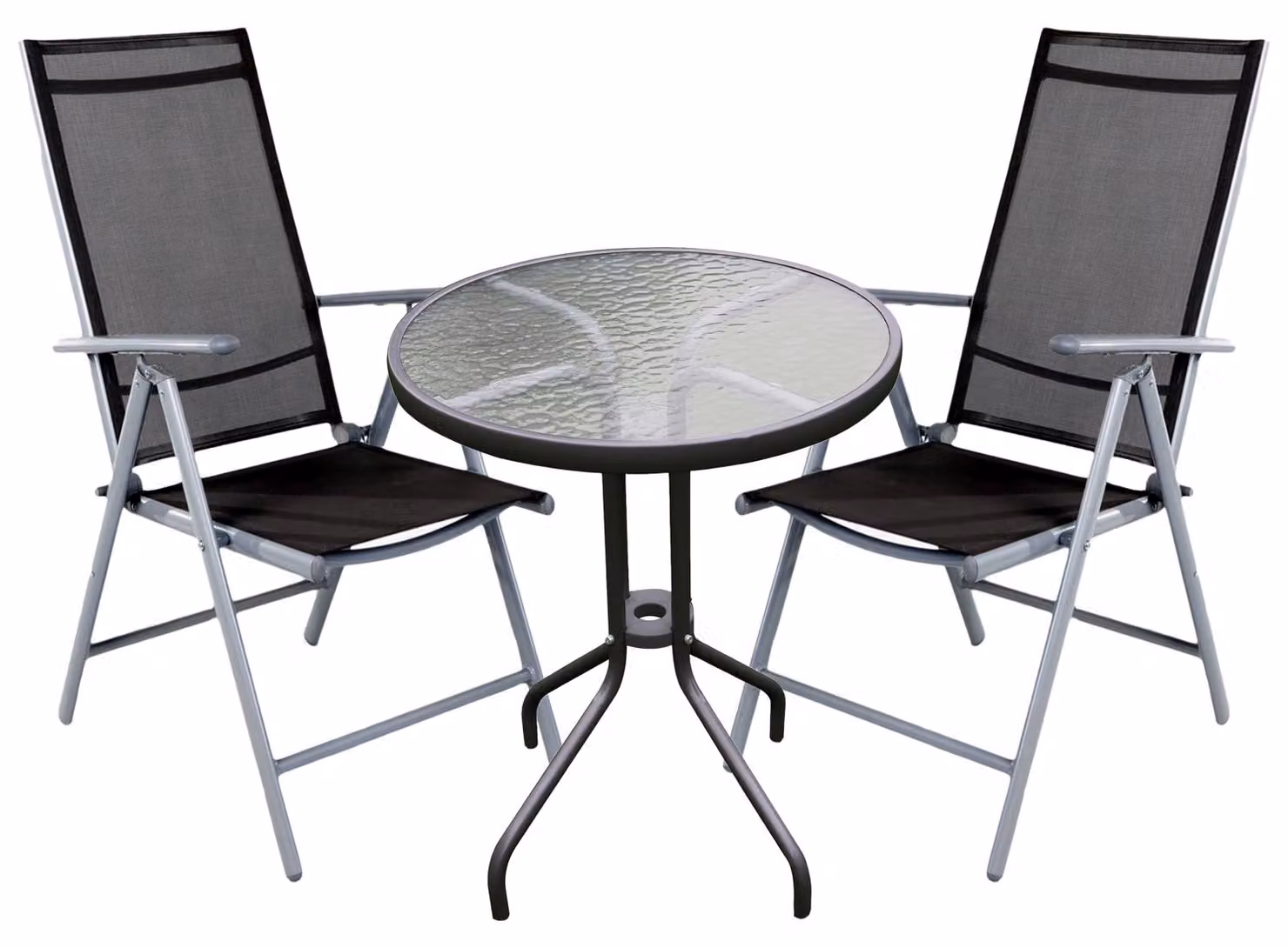 Set di sedute da bistrot Set da bistrot 3 pezzi argento/antracite