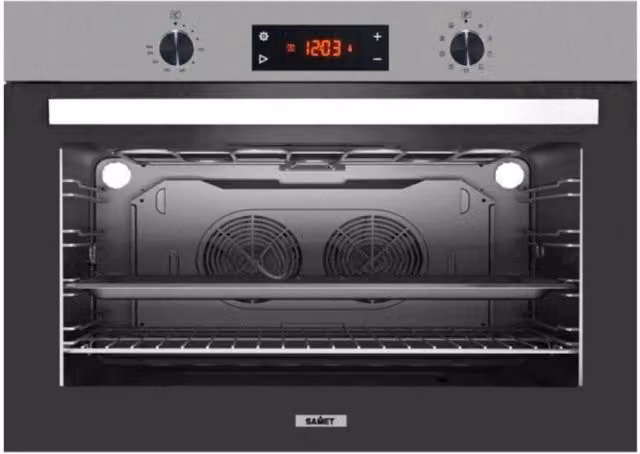 Forno elettrico da incasso Samet Apollo Effezeta Italia in acciaio inox e vetro, colore argento e nero, 90 cm