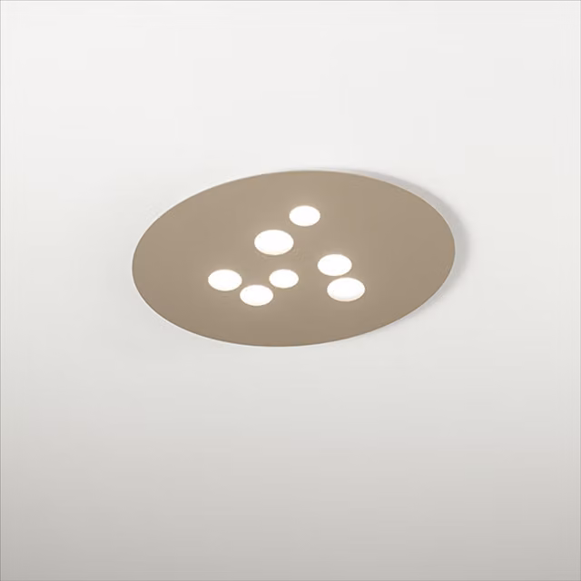 Plafoniera Luna Gea Luce in metallo e alluminio, design moderno rotondo per interni, disponibile in bianco, grigio o beige
