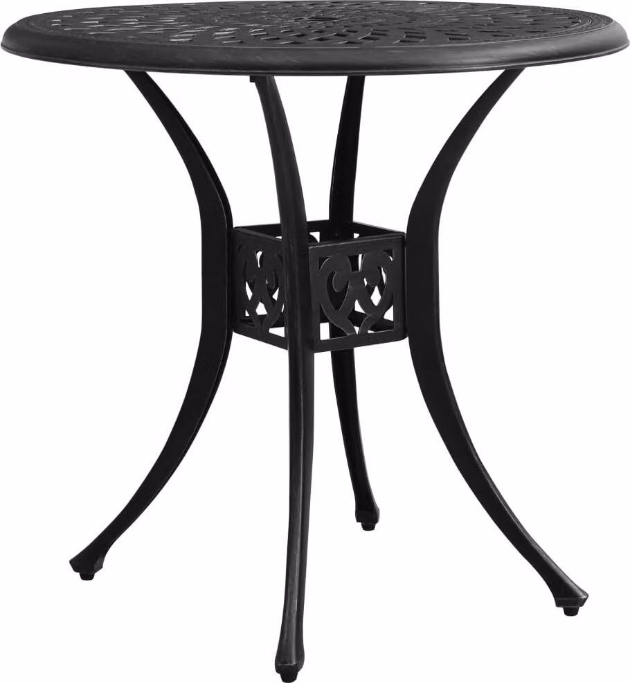 vidaXL Tavolo da giardino nero 78x78x72 cm in fusione di alluminio