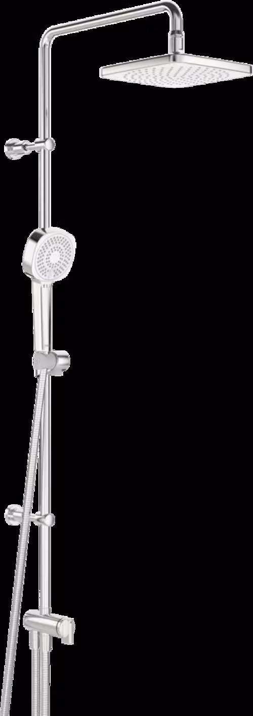 HANSA HANSABASICJET Système de douche, douche de tête 200x200mm, carré, débit éco, saillie 407 mm, 44380300, 44380300