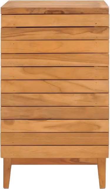 Cesto Portabiancheria con Coperchio in Legno di Teak Marrone vidaXL L/P/H: 40 x 40 x 70 cm