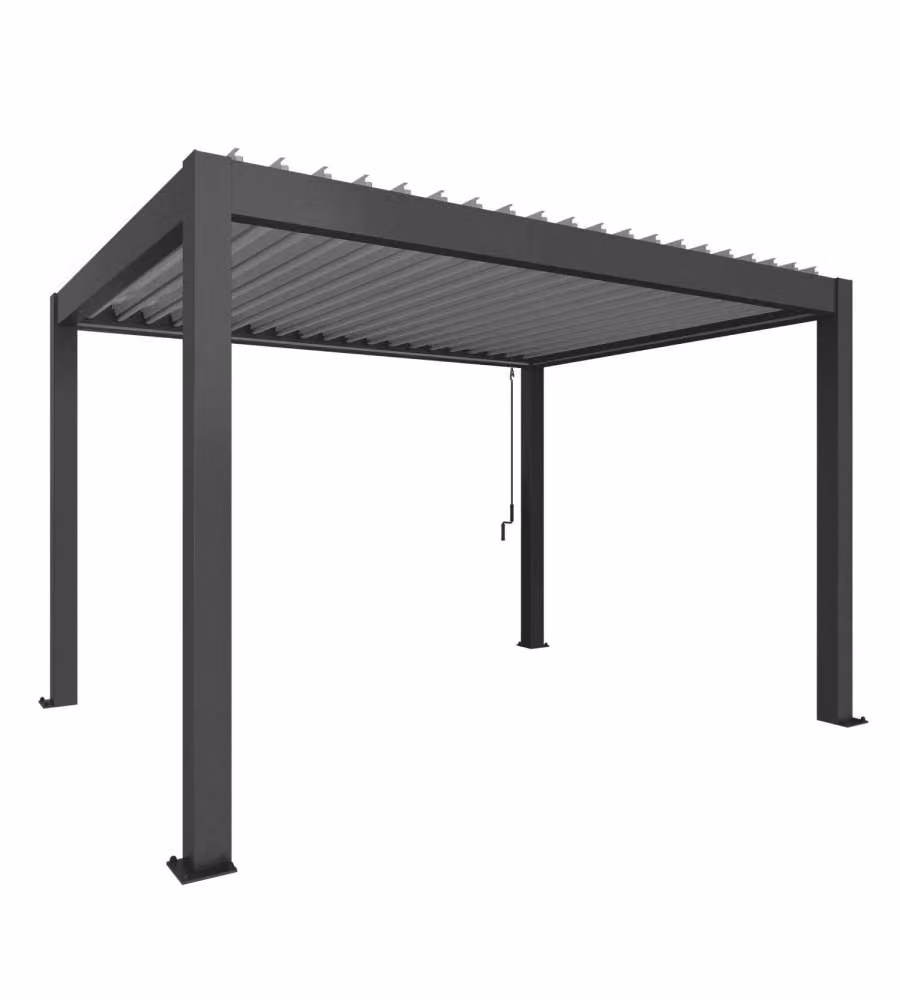 Biohort Pergola Grigio Scuro e Argento Metallizzato 4x3m per Esterni
