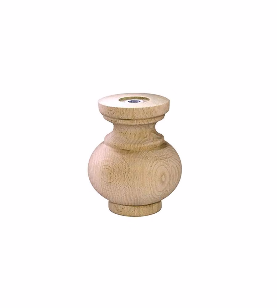 Piedino in legno grezzo serie "Dekor"  100 h mm