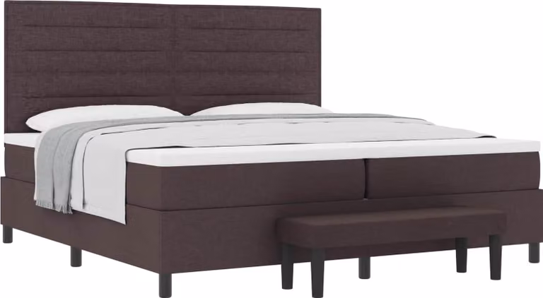 Letto a molle con materasso Marrone Scuro 200 x 200 cm Tessuto
