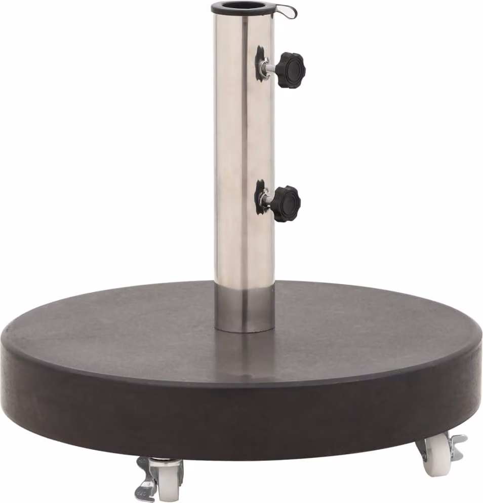 The Living Store Supporto per ombrellone Granito 30 kg Rotondo Nero