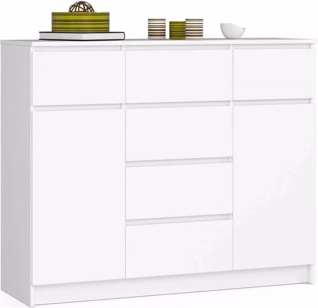 Cassettiera AKORD K017 Bianca 120 cm 2 ante 6 cassetti 120x40x99 cm