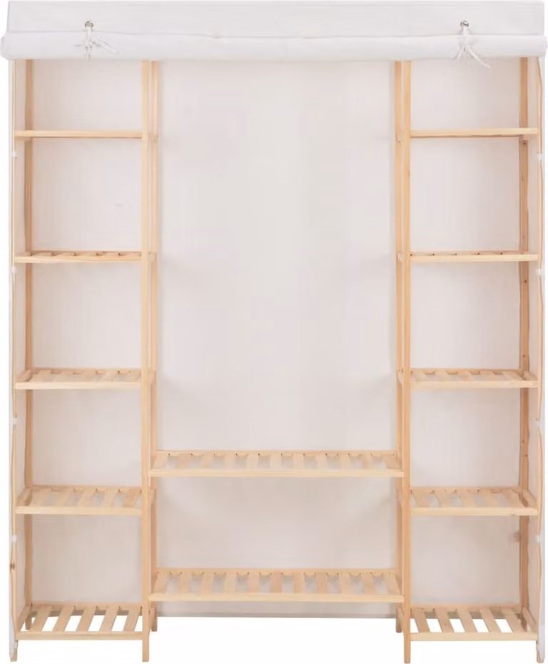 vidaXL Armadio bianco 135 x 40 x 170 cm tessuto