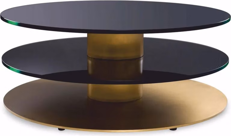 Casa Padrino tavolino ottone/nero Ø 100 cm - Mobili Soggiorno