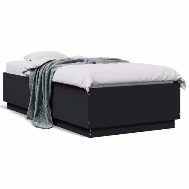 Letto singolo per adulti DESIGN IN in legno multistrato nero opaco L/P: 90 x 190 cm