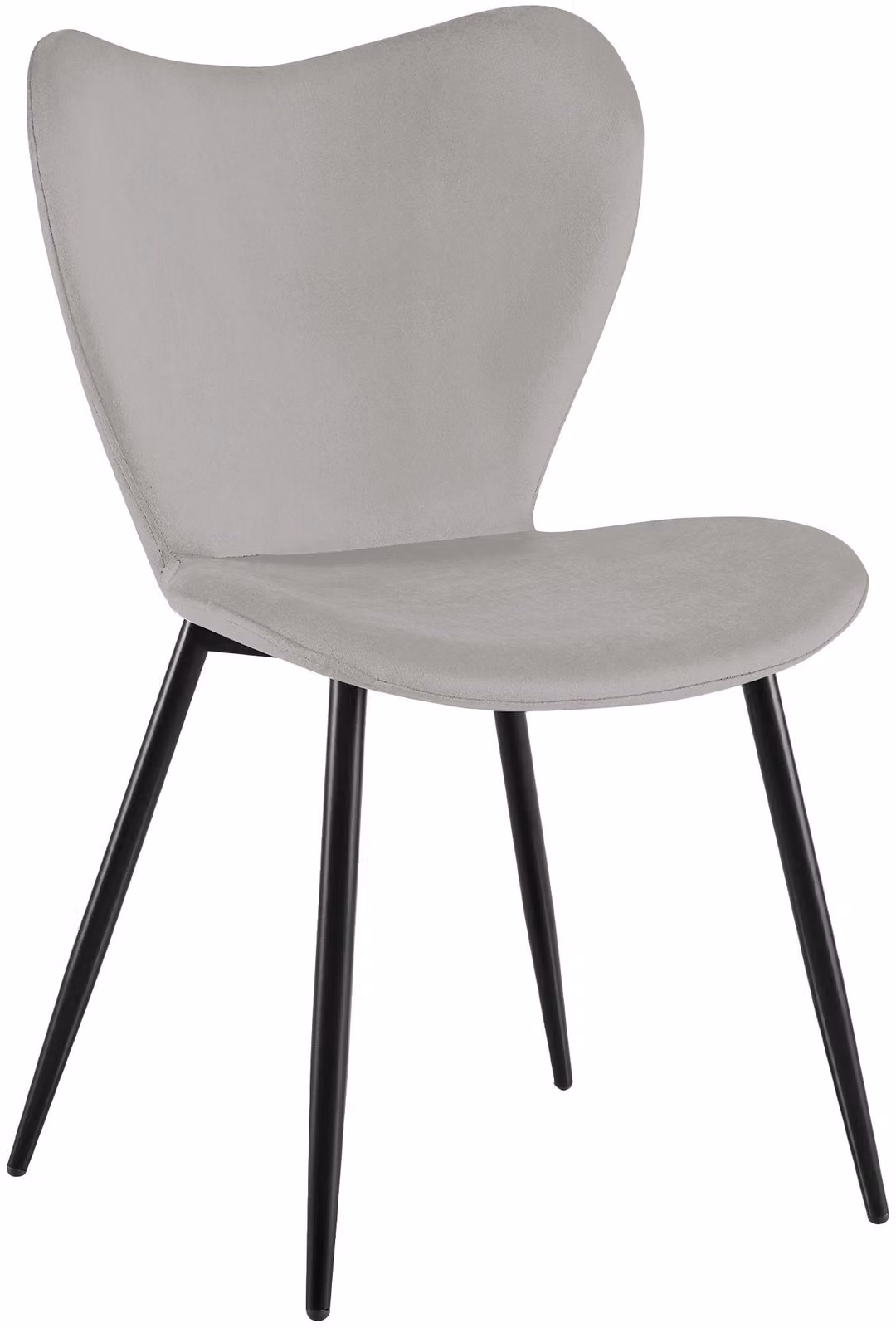 Sedia da pranzo Maika, imbottita, con schienale, capacità di carico fino a 150 kg, colore grigio, materiale: velluto