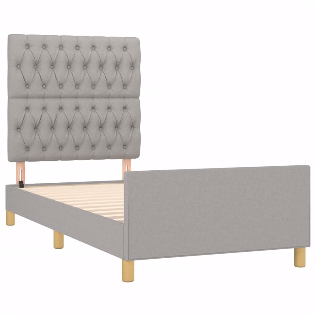 Giroletto senza Materasso Grigio Chiaro 100x200 cm Tessuto