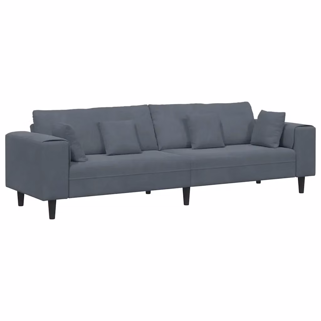 Divano moderno in velluto vidaXL Grigio scuro L: 250 cm, P: 77 cm, H: 76 cm – 2