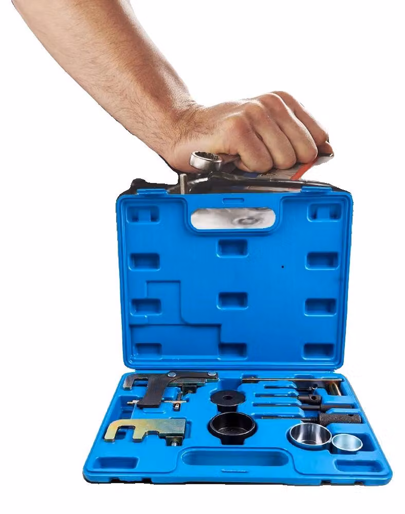Set di attrezzi per la regolazione della fasatura, acciaio ad alta resistenza, valigetta compatta, compatibile con Renault 1,5 L-2,5 L, 8 attrezzi essenziali, realizzati con precisione