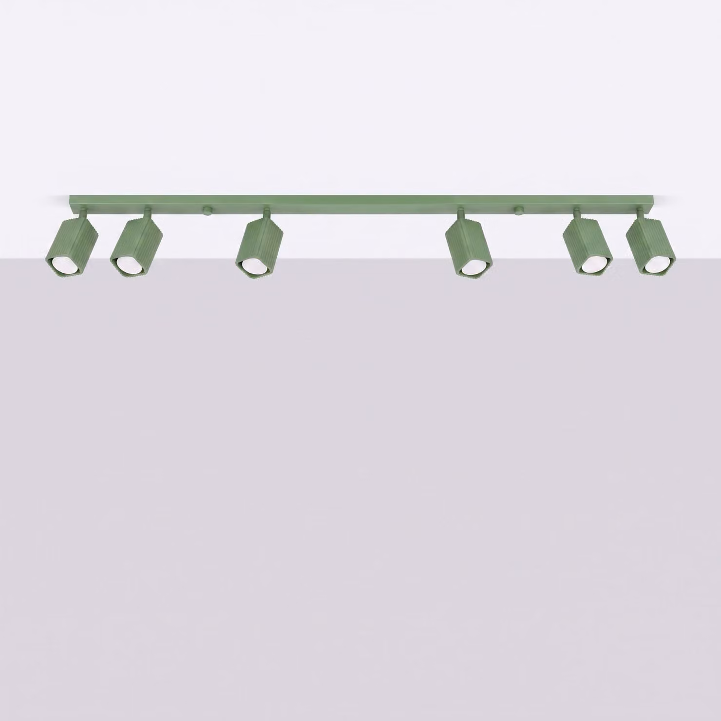 Plafoniera RAYO 6L verde salvia 6xGU10 10W alluminio 16,5x6x117cm Sollux Lighting
