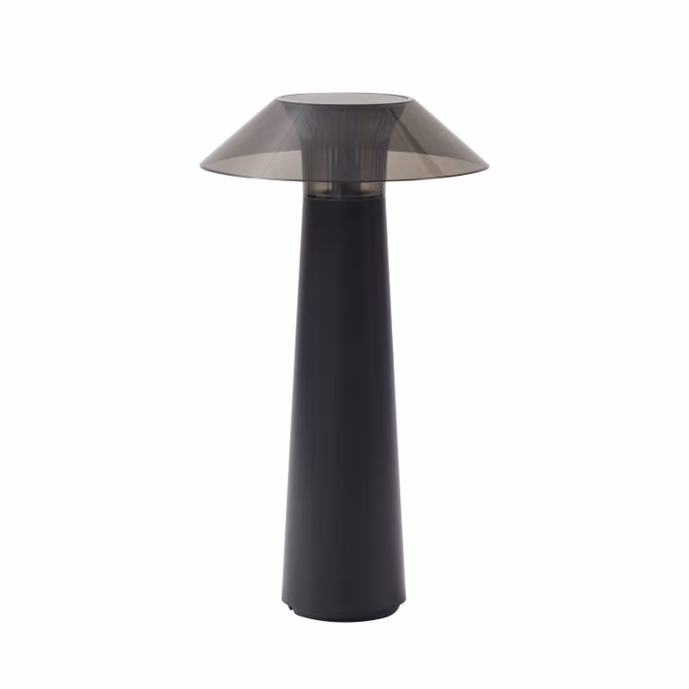 Lindby LED lampada da tavolo ricaricabile per esterni Gomba, nera, dimmerabile