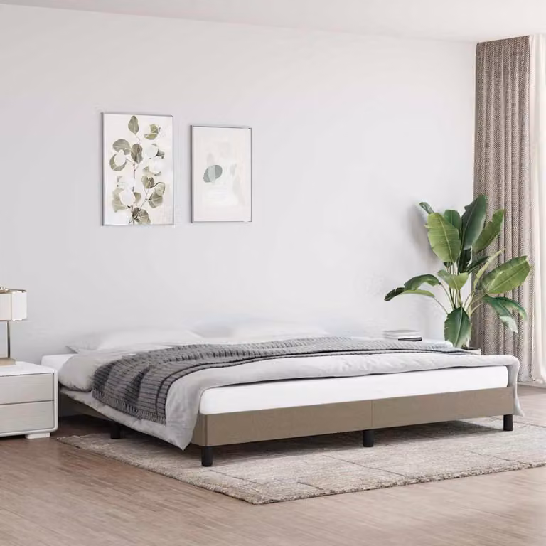 Giroletto vidaXL senza materasso in tessuto beige L/P: 200 x 200 cm
