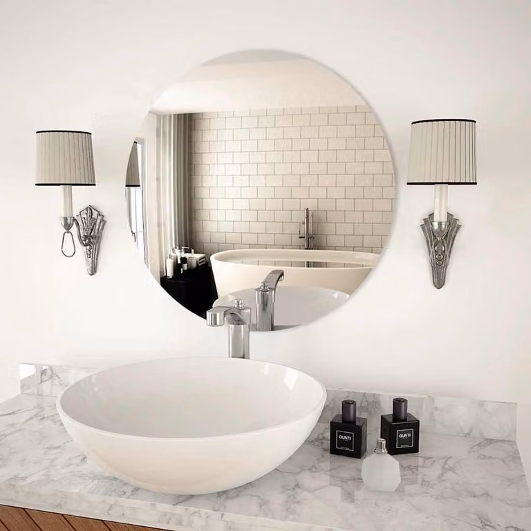 Specchio da Parete Circolare vidaXL in Vetro Argento, Diametro: 60 cm
