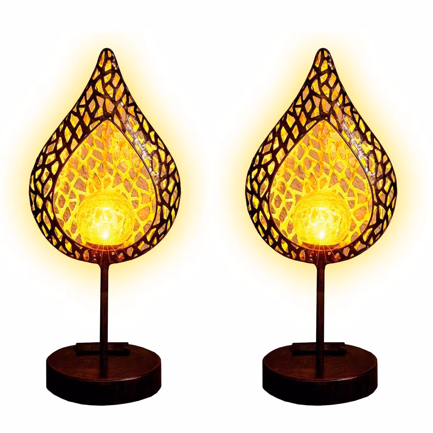 2 lampade da tavolo in metallo a energia solare, lampada da tavolo, lampada da balcone, lampada da giardino, lampada da tavolo a energia solare