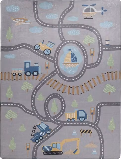 Tappeto lavabile per bambini Chiko grigio L: 155 cm, P: 230 cm