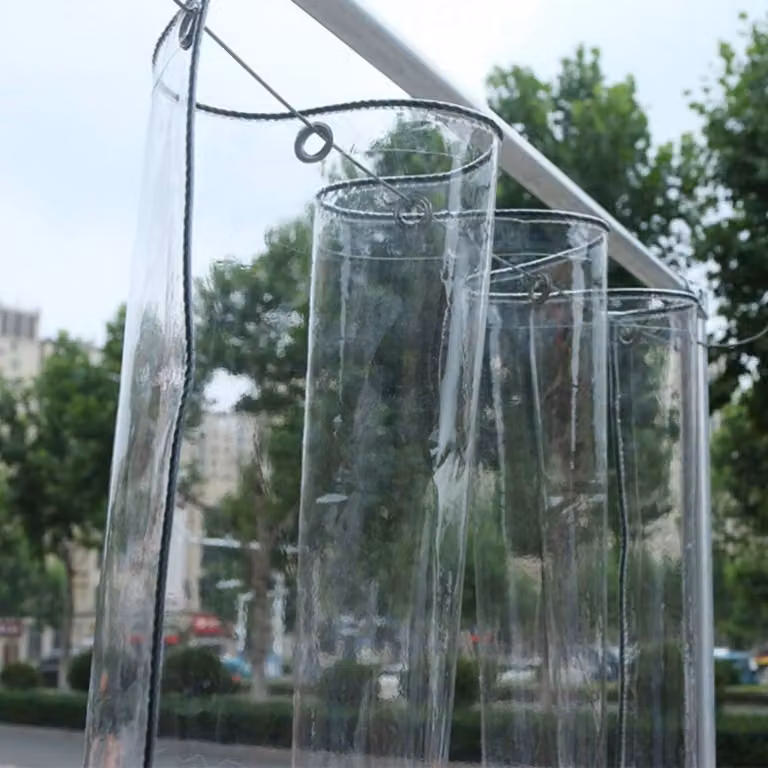 Telo trasparente per serre con occhielli, 2,4 m x 6 m, in PVC, impermeabile, pieghevole, ideale come protezione dal vento