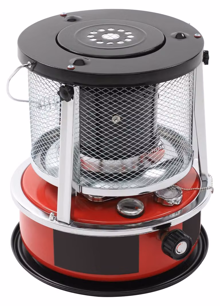 Stufa a petrolio portatile – per interni ed esterni – serbatoio da 5,2 litri – 2,3 kW / 8000 BTU – riscaldamento per ambienti da 15–18 m² – riscaldamento di emergenza in caso di interruzione di corrente – colore: rosso