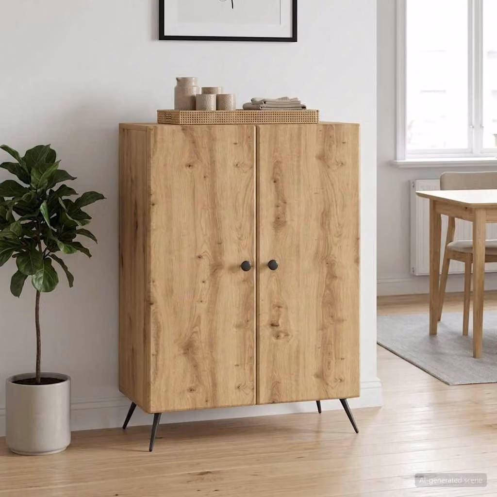 Credenza moderna vidaXL in legno color rovere marrone L: 66 cm, P: 34,5 cm, H: 90 cm