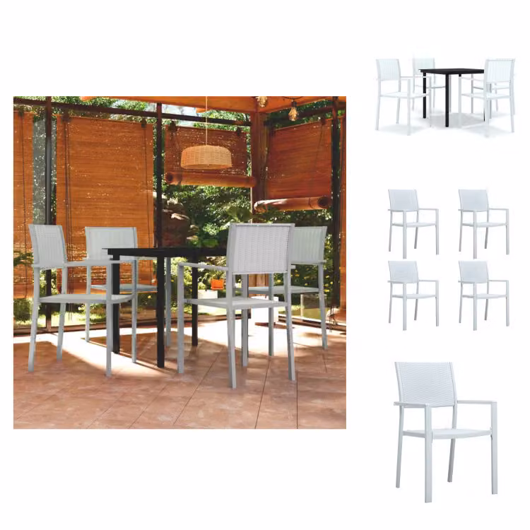 vidaXL Set da pranzo da giardino 5 pezzi bianco - Set di mobili da giardino