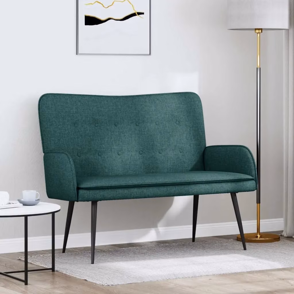 Divano moderno da soggiorno in tessuto verde, L: 115 cm, P: 61 cm, H: 87 cm – 2